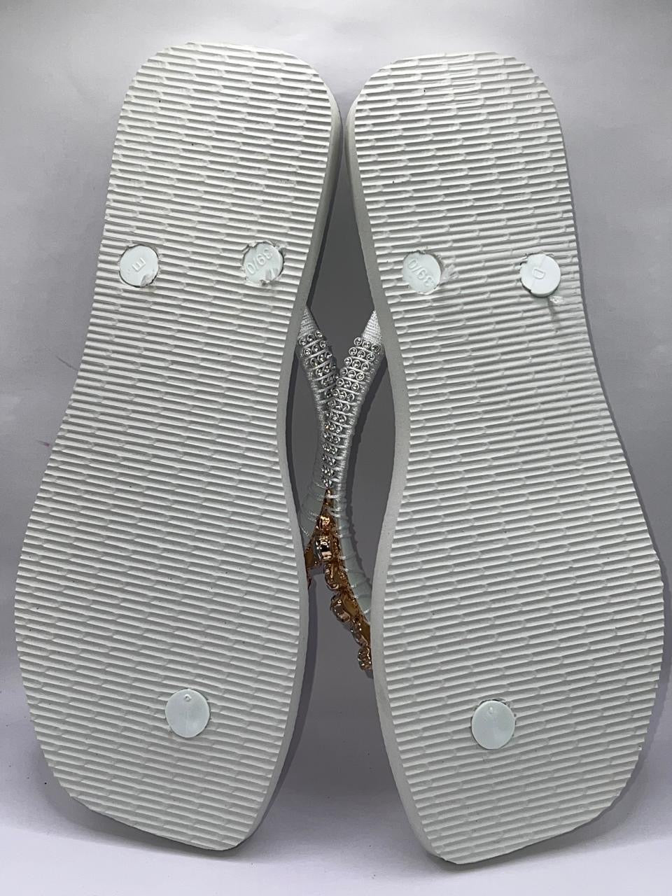 Diamond Square Flip Flop Custon Slim with Crystal Details Pink stones