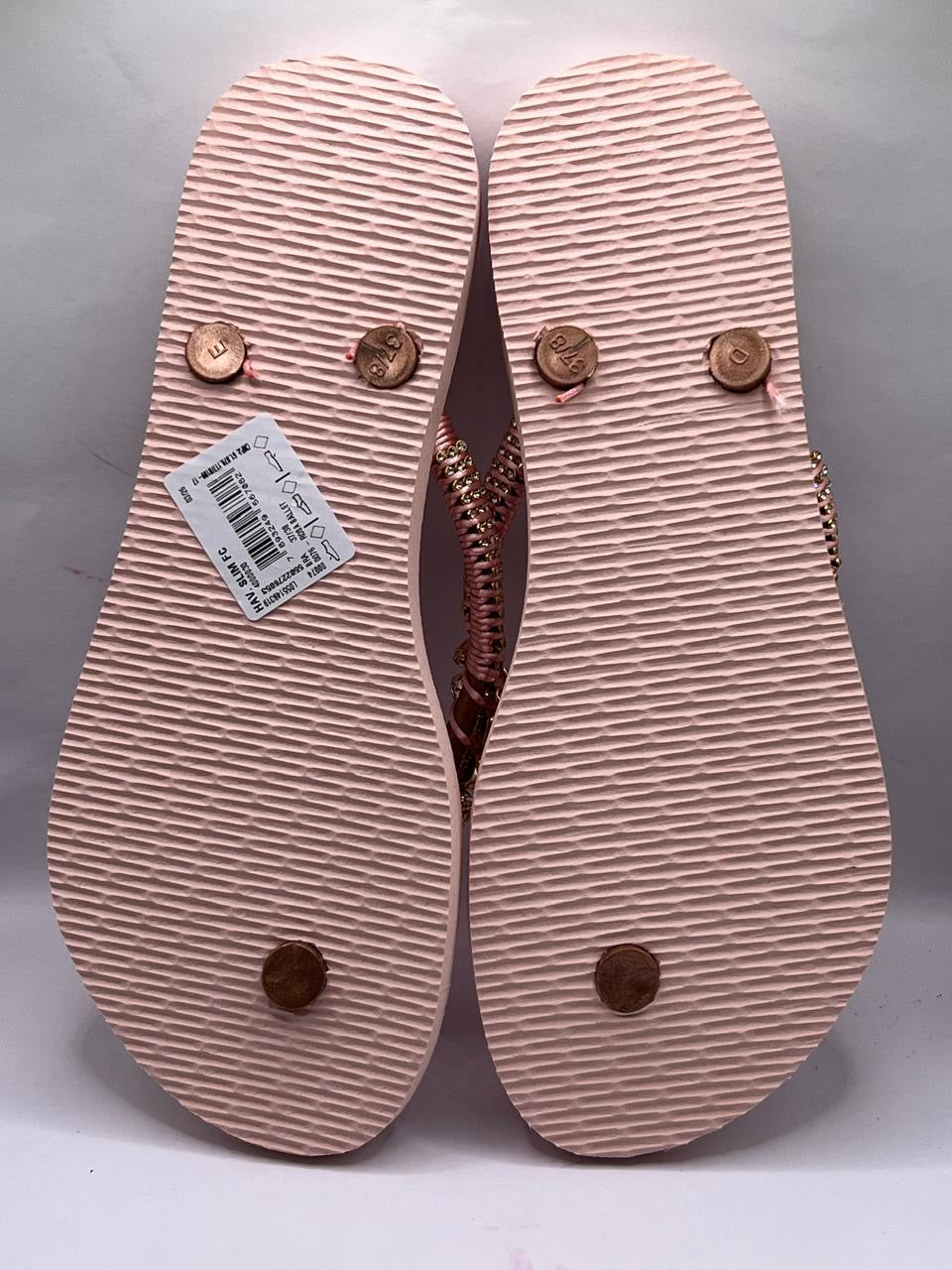Diamond Flip Flop Rosa Ballet Custon Slim with Crystal Details  stones Pink