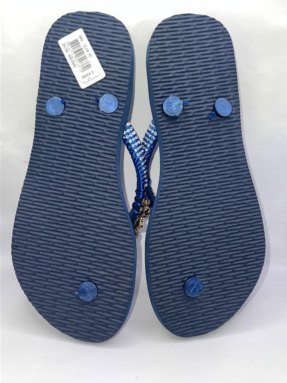 Diamond Square Flip Flop Custon Slim with Crystal Details Purple stones (Copy)