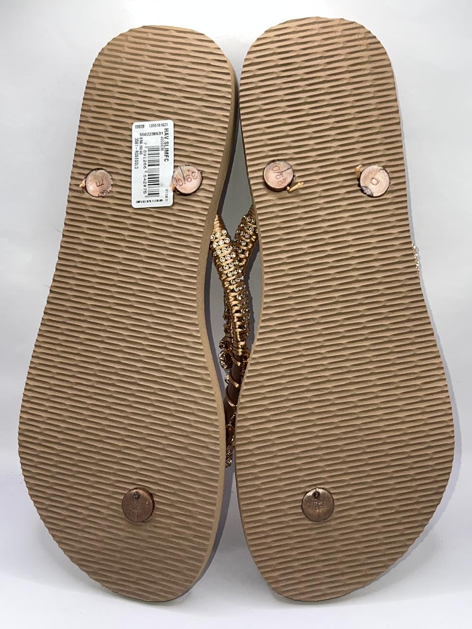 Diamond Flip Flop Custon Slim with Crystal Details Rose Gold stones Pink
